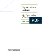 Organizational Culture:: Isitaplusoraminus in Your Organization?