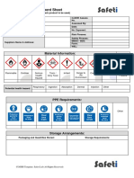 COSHH Assessment Sheet: Material Information