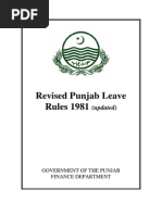 Revised Punjab Leave Rules 1981 Updated