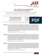 Discriminación y Violencia A La Comunidad LGTBI:Revisión de Redacciones Periodísticas