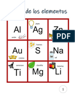 Bingo de Los Elementos (Tabla Periódica) 3x3