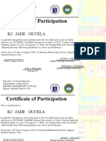 Certificate of Participation: KC Jade Gucela