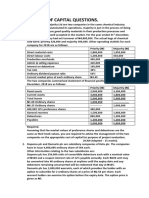 Cost of Capital Questions