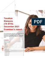 Taxation Malaysia (TX Mys) December 2021 Examiner's Report