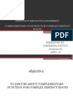 Complementary Function For Complex Distinct Roots: Institute of Aeronautical Engineering