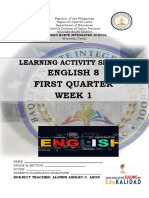 English 8 First Quarter Week 1: Learning Activity Sheets