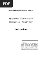 Quantum Resonance Magnetic Analyzer: Instructions