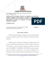 Sentencia PRUEBA DE ADN. FILIACIÓN. REPUBLICA DOMINICANA