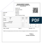 Kolhan University, Chaibasa: Provisional Marks Card