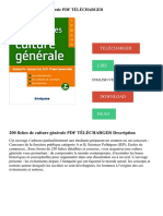 200 Fiches de Culture Générale PDF TÉLÉCHARGER Description