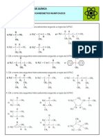 1 - Lista de Exercícios de Química Nomenclatura de Hidrocarbonetos Ramificados Profº: André Bueno