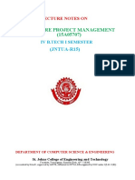 Software Project Management (15A05707) : (JNTUA-R15)