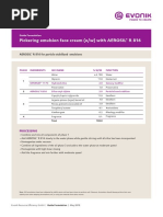 Pickering Emulsion Face Cream (O - W) With AEROSIL® R 816