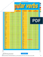 Irregular Verbs Test Worksheet