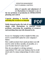 Operation Management Capacity Planning: Chapter 6