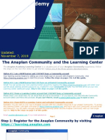 Anaplan Learning Center Tour - Nov 2019