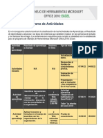 Cronograma de Actividades Curso Excel