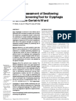 Bedside Assessment of Swallowing: A Useful Screening Tool For Dysphagia in An Acute Geriatric Ward