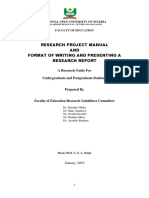 Research Project Manual and Format