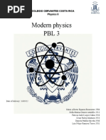 Modern Physics PBL 3: Colegio Cervantes Costa Rica Physics II