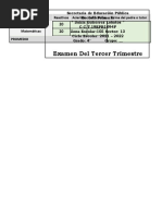 Examen CUARTO Grado Tercer Trimestre