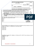 Prova 1º Ano Matemática II - 3º Bimestre 2018