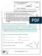 Prova 6º Ano Desenho Geométrico - 2º Bimestre 2019