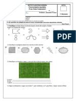 Prova 6º Ano - Desenho - 1º Bimestre