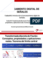 UTP 8clase - Transformada Discreta de Fourier. Conceptos, Propiedades y Aplicaciones Reales. Teorema Del Limite Central