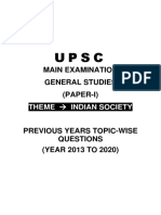 Main Examination General Studies (PAPER-I) : Theme Indian Society