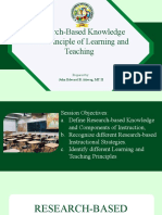 Research-Based Knowledge and Principle of Learning and Teaching