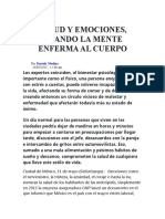 Salud y Emociones, Cuando La Mente Enferma Al Cuerpo