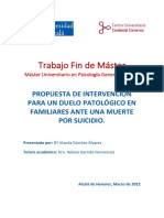 Propuesta de Intervención para Un Duelo Patológico en Familiares Ante Una Muerte Por Suicidio