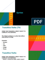 PDCE Transitive Intransitive Verbs Plus DO OI and Subject and Object Complement 1