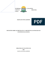 Reflexões Sobre Alfabetização e A Importância Do Processo de Construção Da Escrita