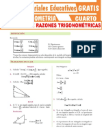 Ejercicios de Razones Trigonométricas para Cuarto Grado de Secundaria