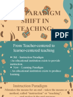 The Paradigm Shift in Teaching