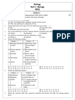 Biology STD 11: Biology MCQ: Section A //X Write The Answer of The Following Questions. (Each Carries 1 Mark)