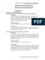 Especificaciones Técnicas BERMAS Y ESTACIONAMIENTO