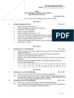 Time: 3 Hours Total Marks: 100: MBA (Sem I) Theory Examination 2018-19 Business Statistics