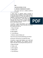 Questions Topic-Vapour Power Cycle Subject-Applied Thermodynamics