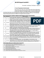 Sample Jefferson IB MYP Report Card With Comments