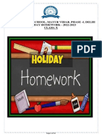 CLASS 10th HOLIDAY HOMEWORK