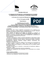 2º CIRCULAR II Jornadas Historia de La Arquidiócesis y Diócesis de Tucumán