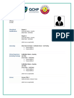 QCHP CV Template