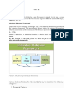 Factors Influencing Individual Behaviour