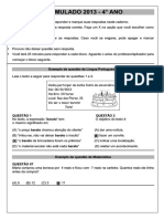 Simulados 4 Ano de Português e Matemática Ensino Fundamental Modelo 02