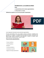 El Texto Argumentativo - Columna de Opinion