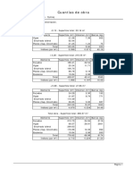 Tablas de Mediciones - Cuantias de Obra