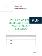 4.7 Programa para Reciclar y Reusar Materiales y Residuos